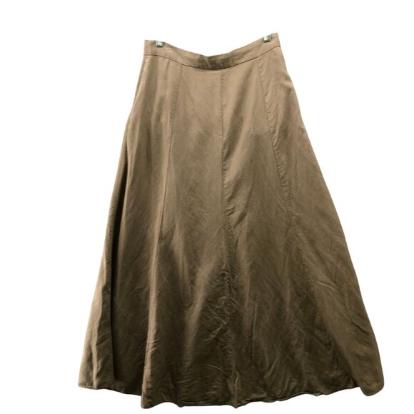 Zara Dresses & Skirts - Zara Linen Blend Maxi Skirt Womens S Light Brown Taupe A-Line Lyocell